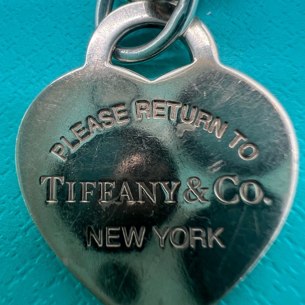 🔴Authentic TIFFANY& CO RUBEDO Metal RTT Heart Charm Tag Link Bracelet 🔴 - Picture 6 of 10